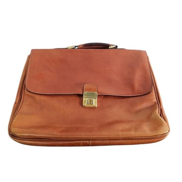 Vintage Classic Brown Leather Men's Briefcase
